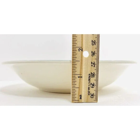 Vintage Set of 4 Teal Blue Glass Soup Bowls Wide Rim Pasta Salad 8.5” - Picture 5 of 7